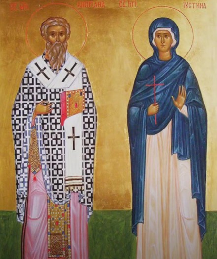 2 octombrie – Pomenirea Sfântului Sfințit Mucenic Ciprian și a Sfintei Mucenițe Iustina