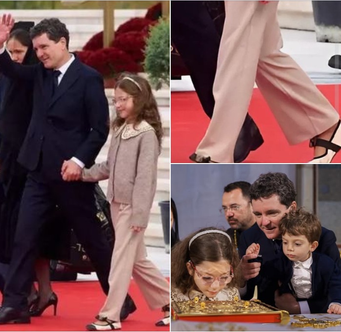 Nicușor Dan, apariție oficială alături de familie la sfințirea picturii Catedralei Mântuirii Neamului