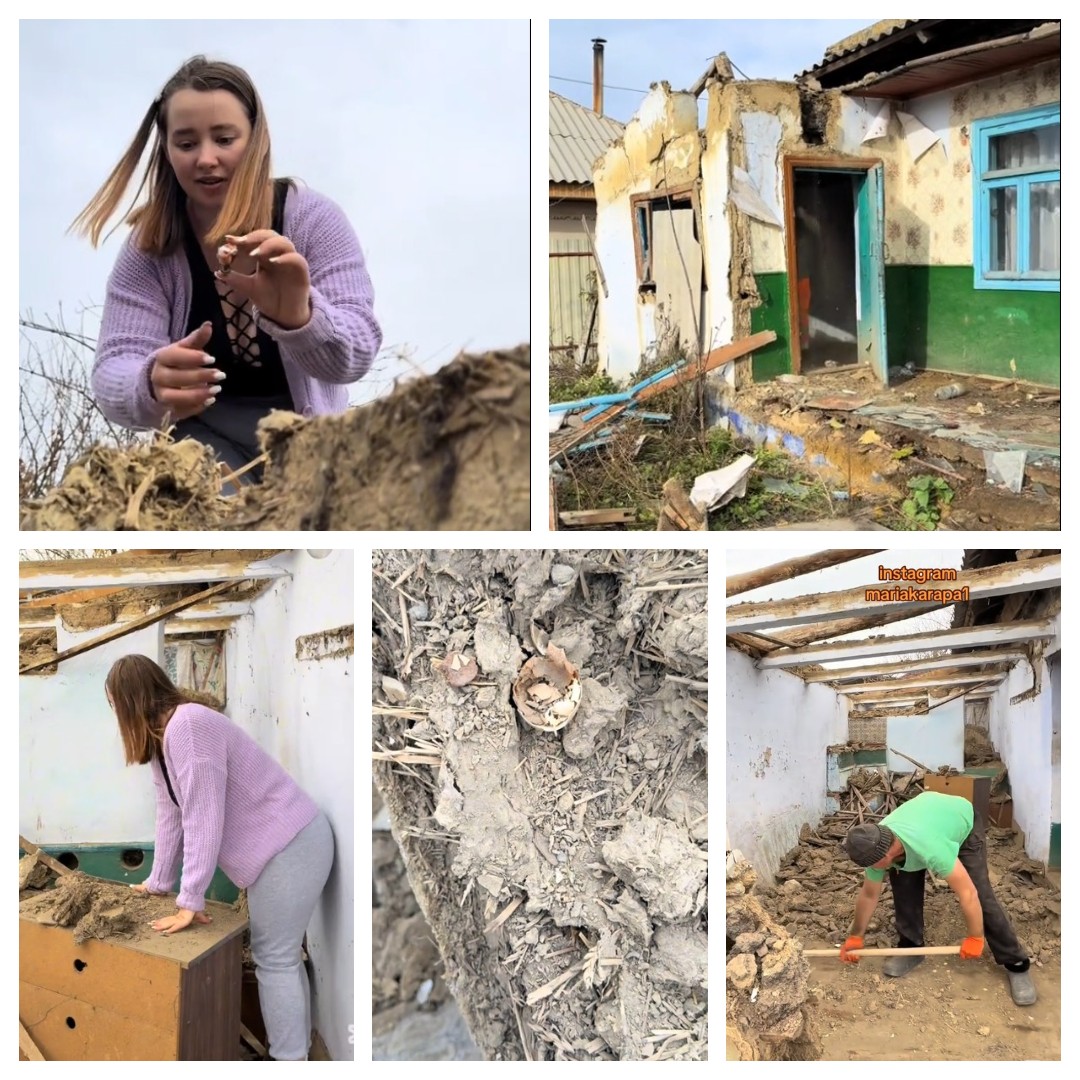 Ce a descoperit Maria Karapa în pereții casei în timpul demolării. Tânăra a rămas fără cuvinte