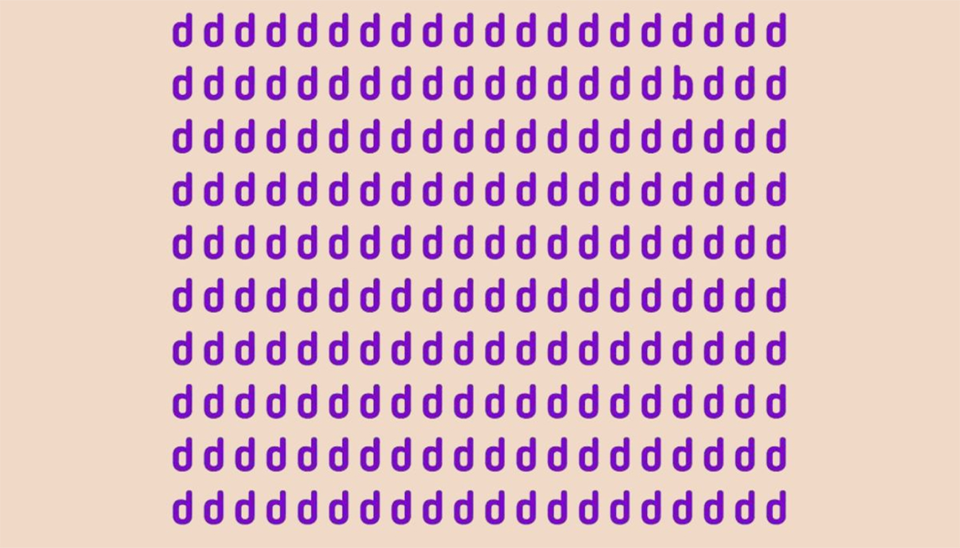 TEST IQ | Nu toate literele din această imagine sunt „d”. Poți găsi litera diferită?