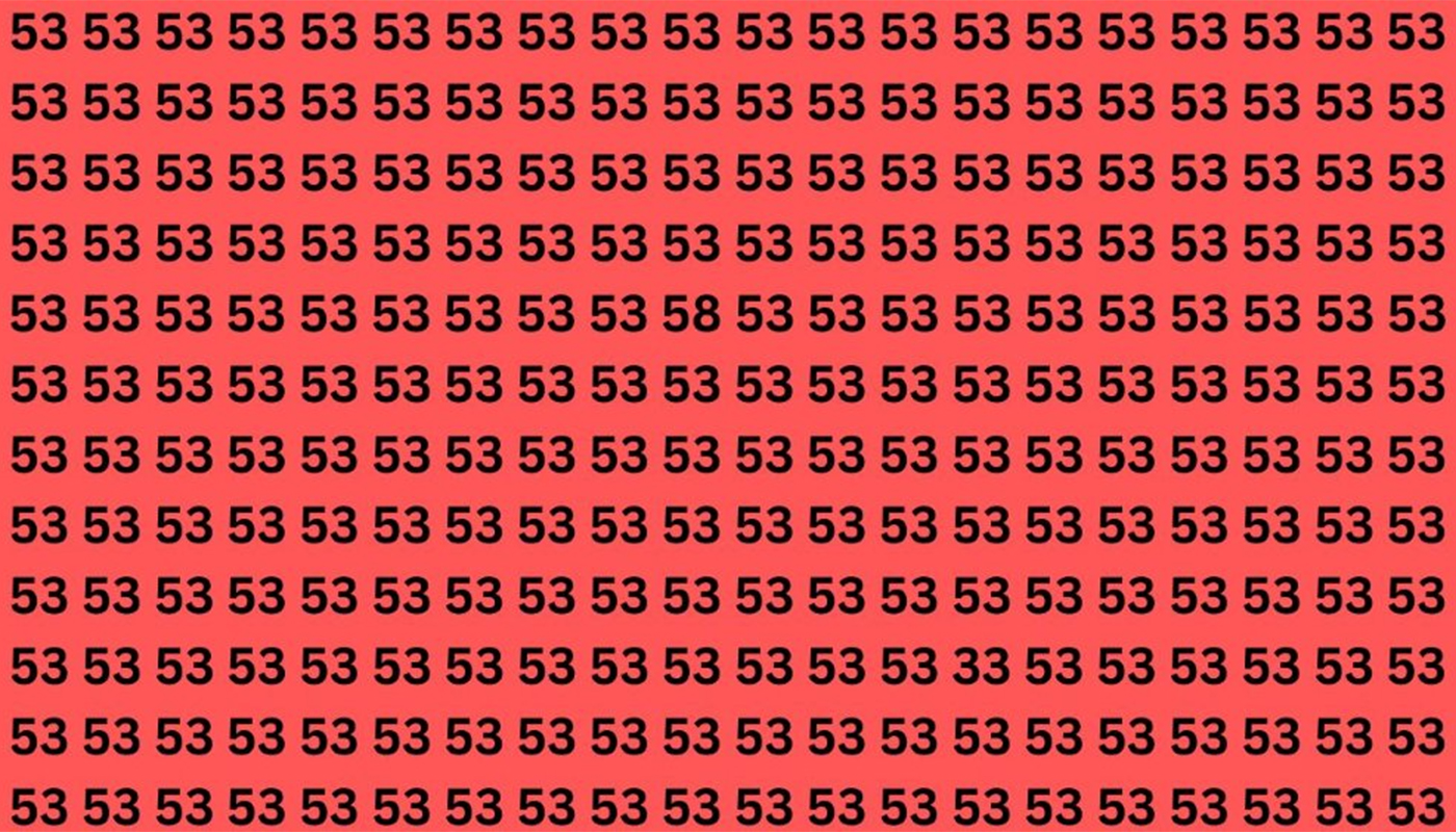 Test de logică | În această imagine nu toate numerele sunt „53”. Două sunt complet diferite – le poți depista?