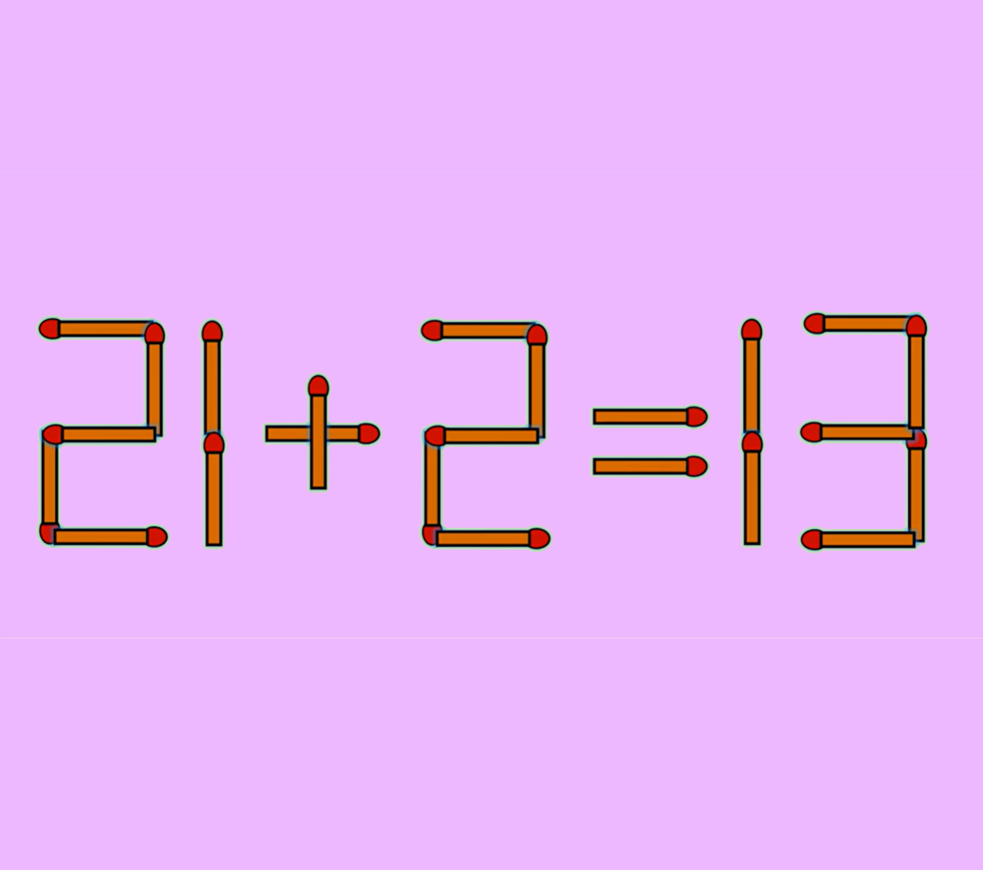 Test IQ pentru minți strălucite | Corectează ecuația 21 + 2 = 13 mutând un singur chibrit