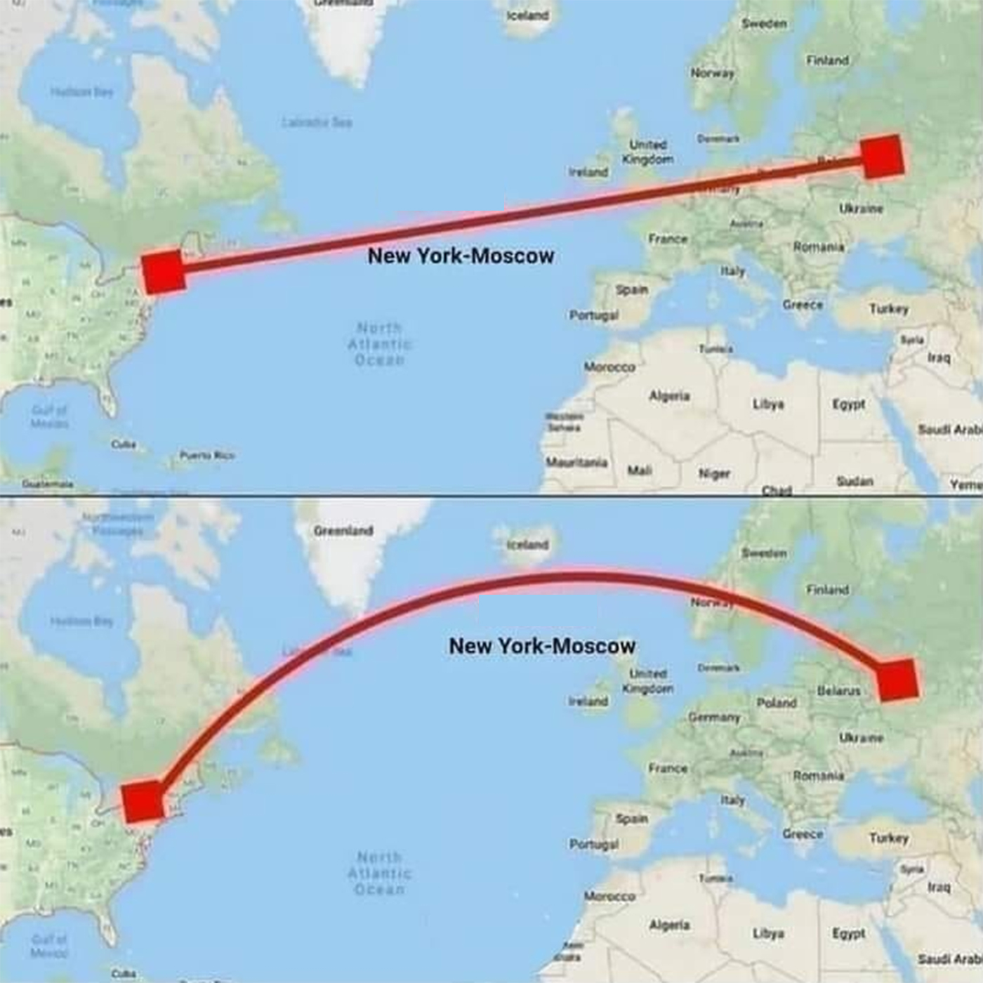 De ce avioanele către New York trec prin Groenlanda. Motivul real pentru care nu zboară „în linie dreaptă”