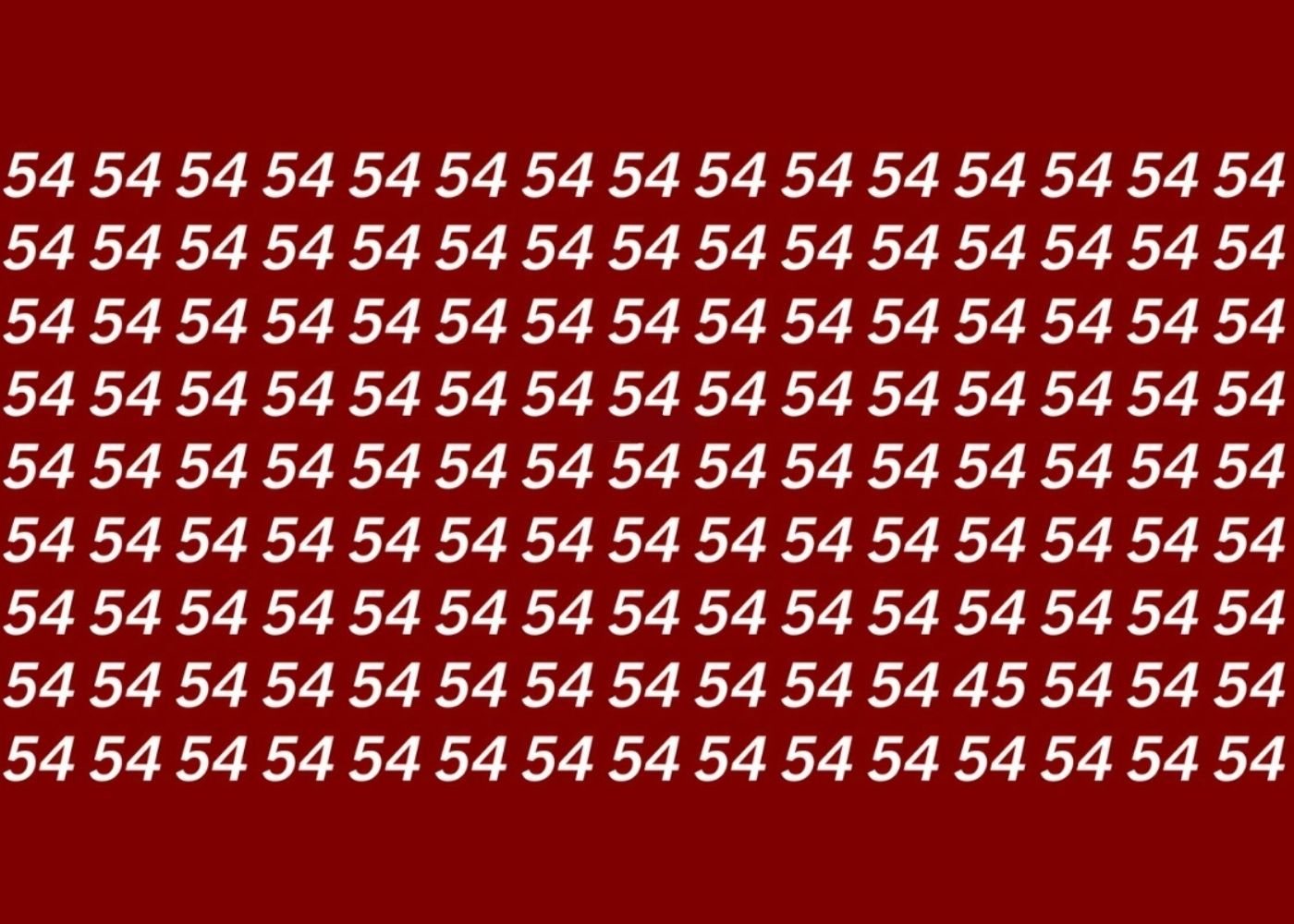 Test de atenție viral: Găsește numărul 45 ascuns printre 54-uri în doar 7 secunde!