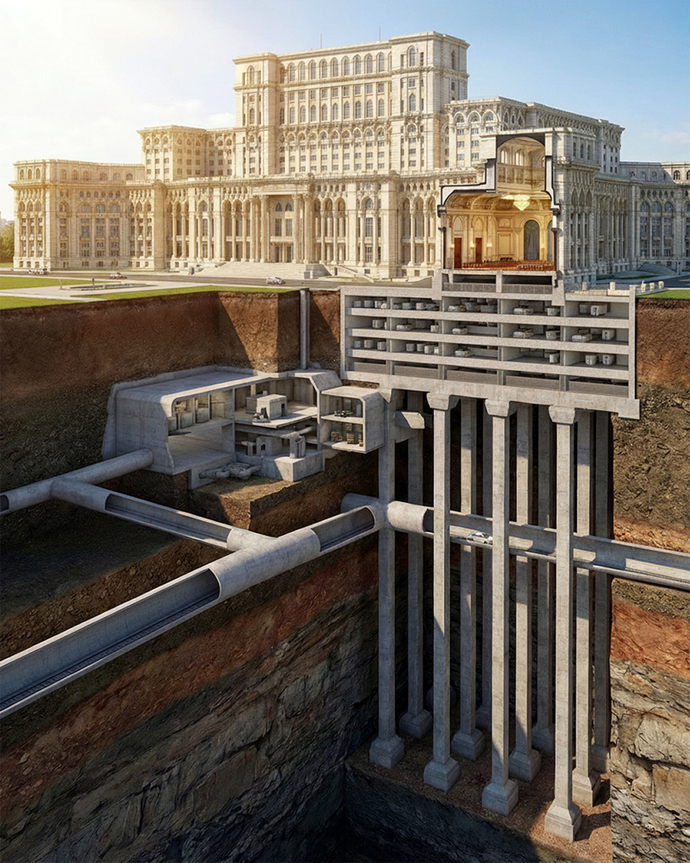 Ce a „ascuns” Nicolae Ceaușescu la 92 de metri sub Casa Poporului. Secretul despre care puțini români au auzit