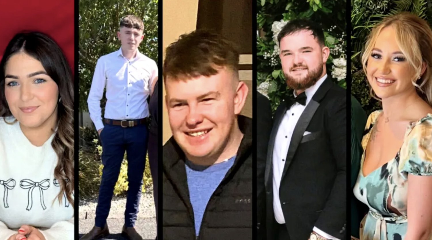 Cei cinci tineri care și-au pierdut viața în drum spre o petrecere. Mașina lor a fost distrusă complet