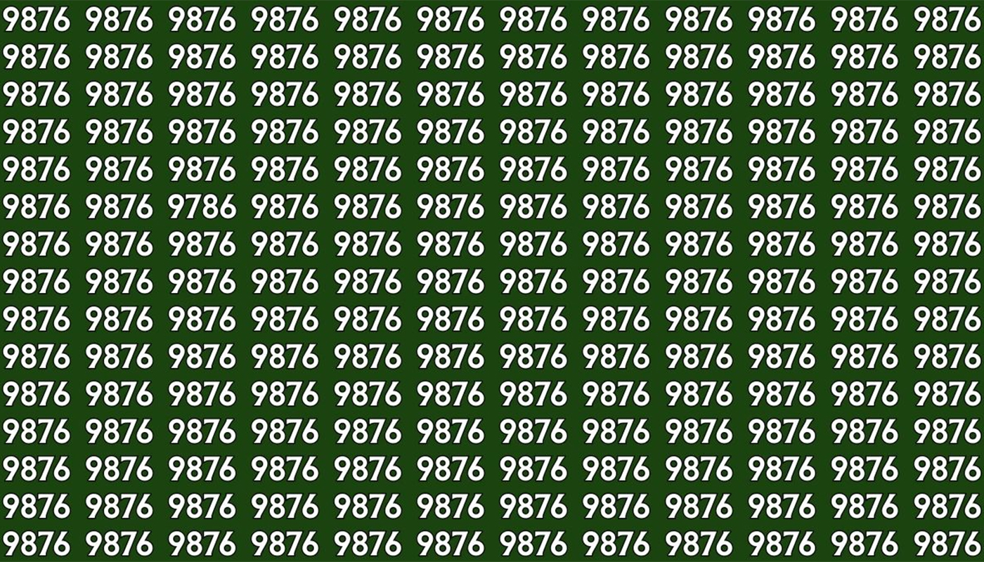 Test de perspicacitate | Poți identifica numărul 9786 ascuns printre zeci de combinații 9876?