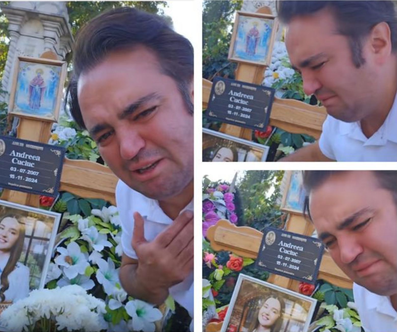 Igor Cuciuc, răpus de durere la mormântul fiicei sale. Pierderea Andreei rămâne o rană deschisă: