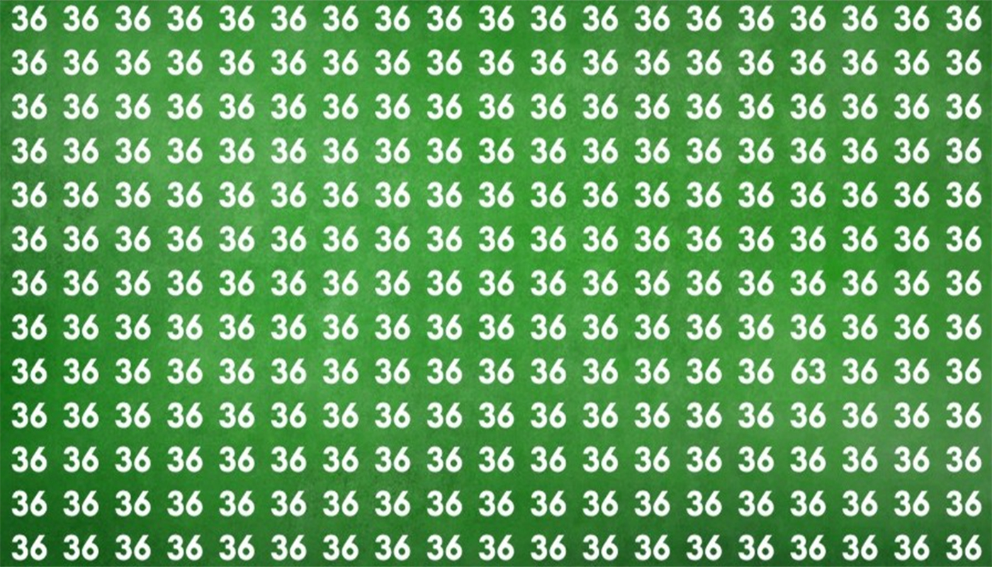 Găsește numărul 63 ascuns printre zeci de 36!