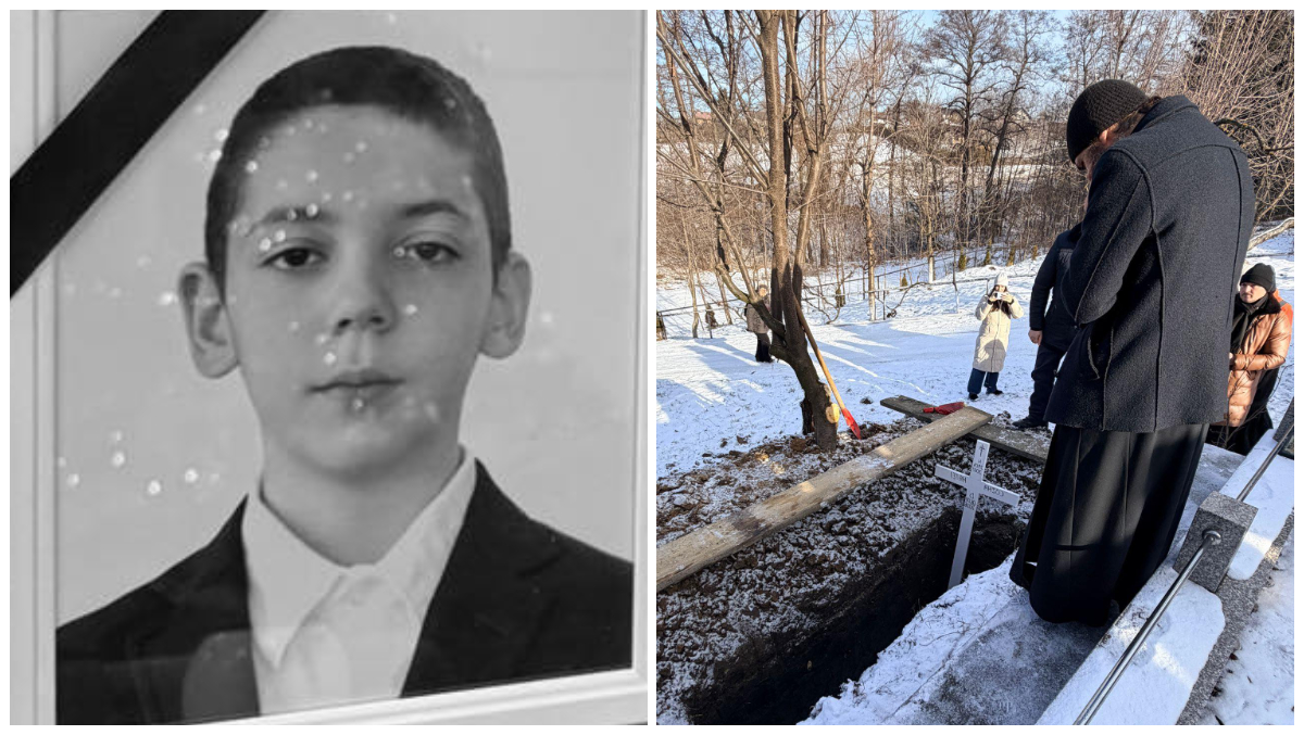 Durere fără margini la înmormântarea lui Matei. Tatăl-preot s-a prăbușit lângă sicriul fiului său