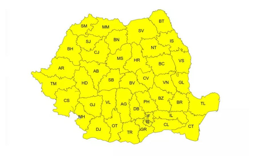 Avertisment de ultimă oră de la meteorologi: Cod galben de vânt puternic în mai multe regiuni din țară.
