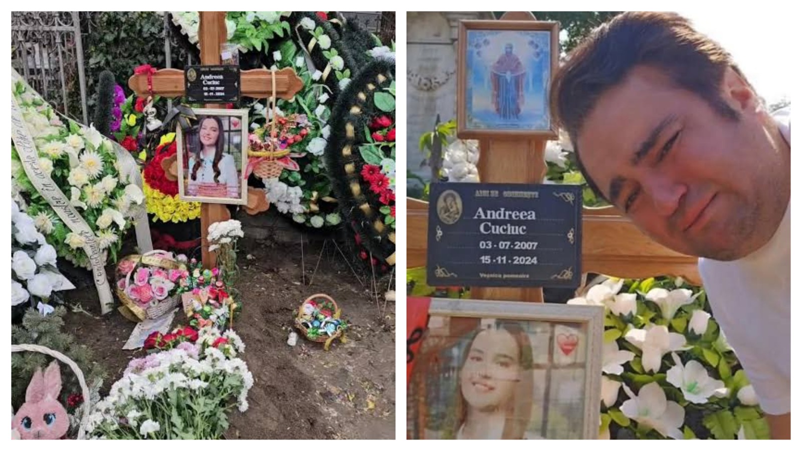Mormântul Andreei Cuciuc, vandalizat din nou. Tatăl tinerei, Igor Cuciuc, este devastat: „I-au mutat crucea”