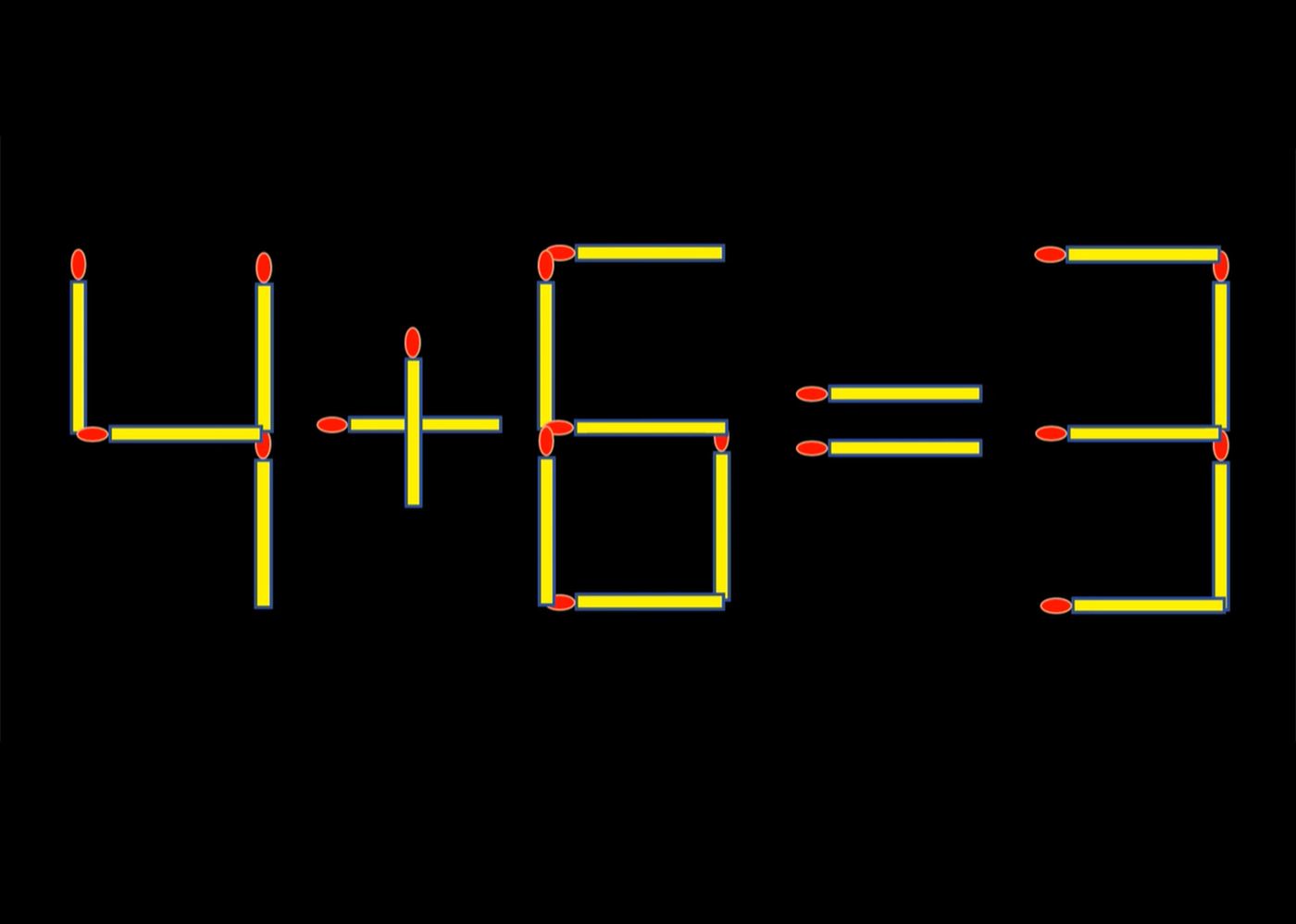 Test de inteligență care îți pune mintea la încercare! Mută un singur chibrit pentru a corecta egalitatea 4 + 6 = 3