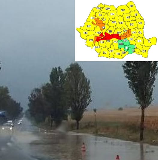 Cod galben de vânt și furtuni în România. 12 județe sunt vizate de fenomene periculoase