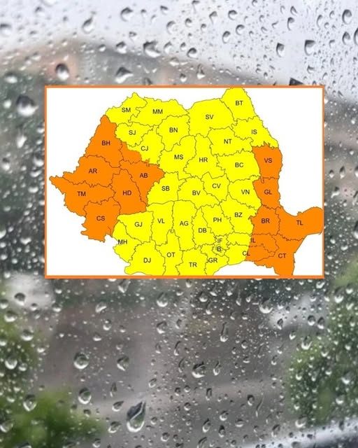 Alertă ANM! Ploi torențiale, vijelii și grindină în mare parte din țară. Zeci de județe, sub avertizare meteo