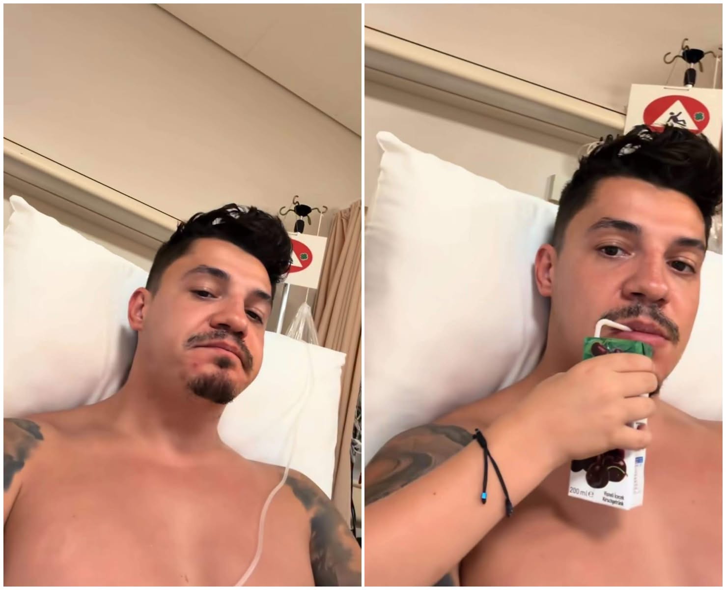 Imagine îngrijorătoare cu Bogdan de la Ploiești. Artistul a ajuns pe perfuzii