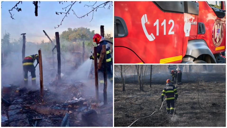 Incendiu puternic într-o gospodărie din Botoșani. Zeci de animale și păsări au pierit, iar mai multe construcții au fost distruse de flăcări